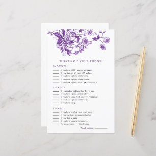 Toile Floral Whats on your Phone Bridal Game