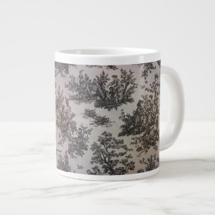 Toile in Black & White Large Coffee Mug