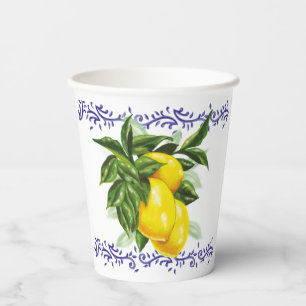 Toile Lemons European Style Party Decor Paper Cups