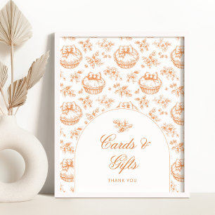 Toile Little cutie Baby shower Cards and gifts Poster