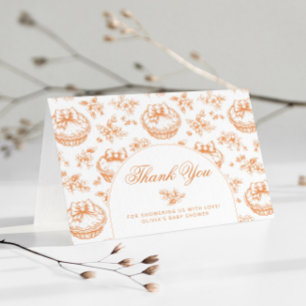 Toile Little Cutie Pie baby shower thank you