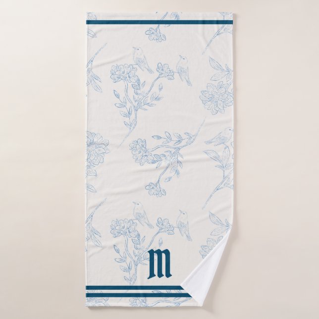 Toile Monogrammed Parisianne Bath Towel (Bath Towel)
