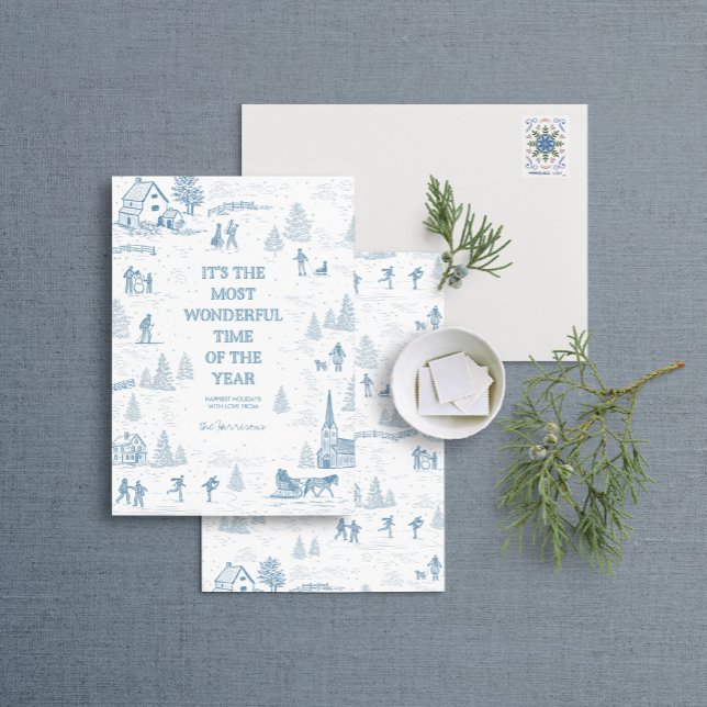 Toile Pattern Winter Wonderland Holiday Card (Creator Uploaded)