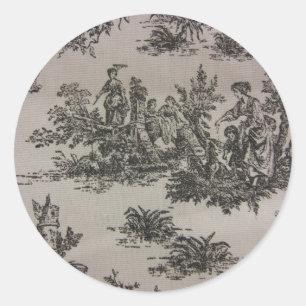 Toile River Scene Classic Round Sticker