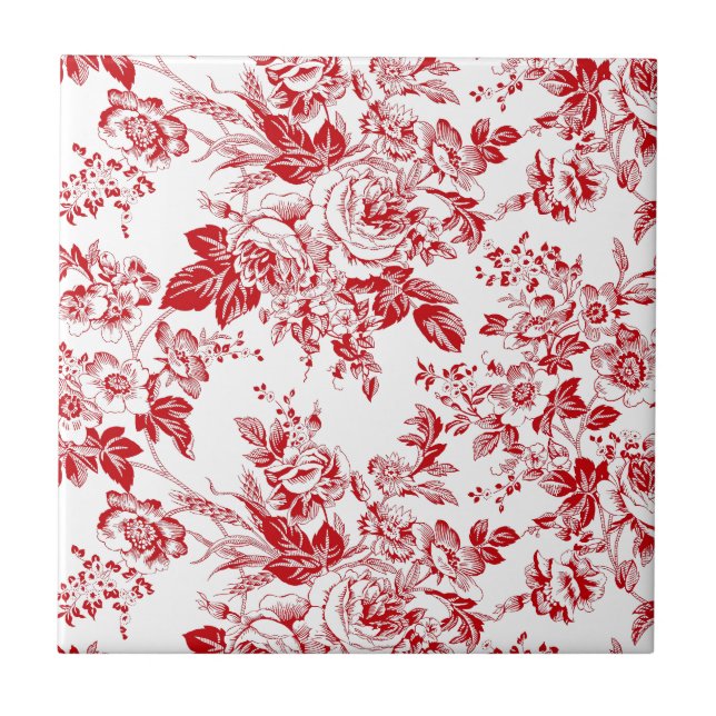 Toile Roses Tile (Front)