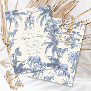 Toile Safari Jungle baby shower Invitation
