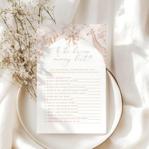 Toile Safari Who knows mummy best baby shower game