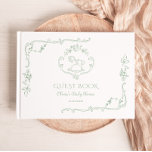 Toile Sage green Rocking horse Baby shower Guest Book<br><div class="desc">Toile Sage green Rocking horse Baby shower Guest Book
Matching items are available.</div>