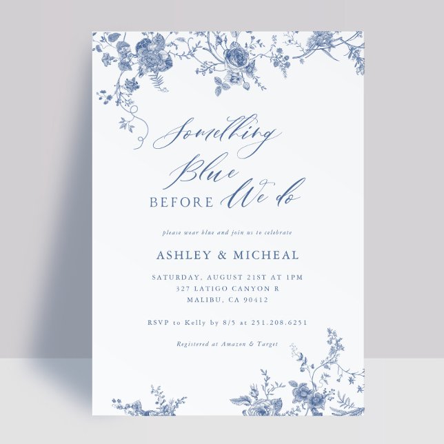 Toile Something Blue Before I do Wedding Shower Invitation (Creator Uploaded)