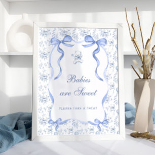 Toile Teddy Bear Babies are Sweet Take a Treat  Poster
