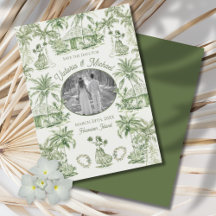 Toile Tropical Hawaiian Island Save the Date Photo