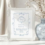 Toile Vintage Chinoiserie Diaper raffle Poster<br><div class="desc">Toile Vintage Chinoiserie Diaper raffle Poster
Matching items available.</div>