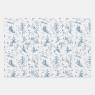 Toile Wrapping Paper Modern Classic Ski Vignette