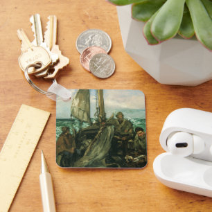 Toilers of the Sea by Edouard Manet, Vintage Art Key Ring