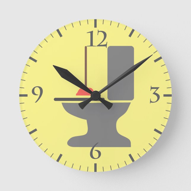 Toilet and Plunger Round Clock (Front)
