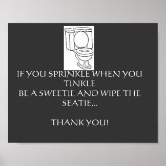 TOILET BATHROOM RULES POSTER
