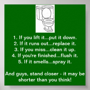 TOILET BATHROOM RULES POSTER