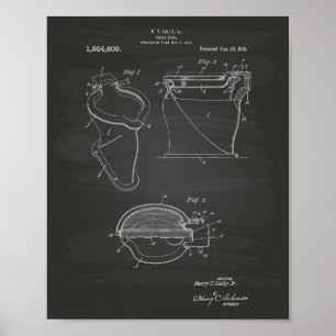 Toilet Bowl 1918 Patent Art Chalkboard Poster
