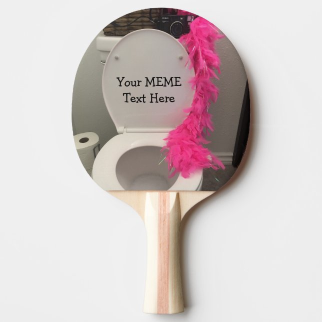 Toilet Bowl Funny Creat a MEME Ping Pong Paddle (Front)