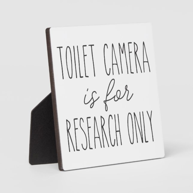 Toilet Camera Farmhouse Funny Bathroom Sign Plaque (Front)