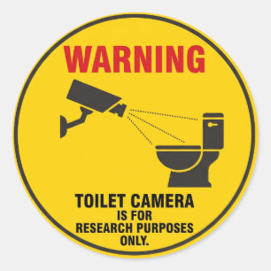 Toilet Camera Warning Sign Funny Sticker