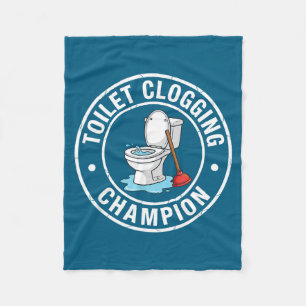 Toilet Champion Clogging Custom Fleece Blanket