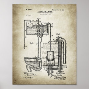 Toilet Cistern Patent Poster