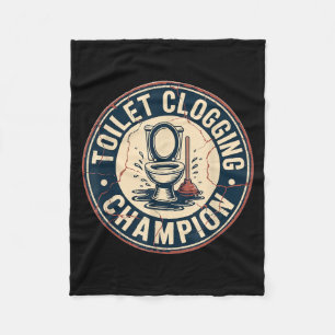 Toilet Clogging Chamon  Fleece Blanket