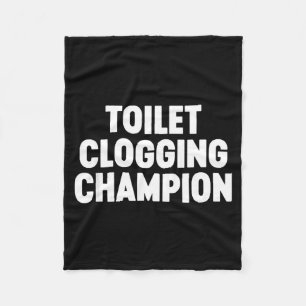 Toilet Clogging Chamon Funny Award Dad Jokes Fleece Blanket