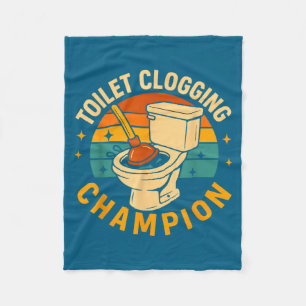 Toilet Clogging Chamon Funny Bathroom Clogger Quot Fleece Blanket