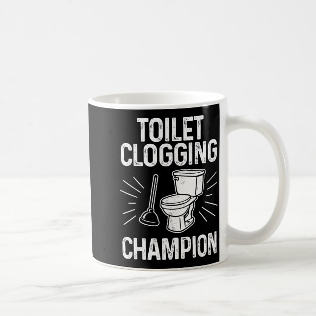 Toilet Clogging Chamon Funny Graphic Toilet Cloggi Coffee Mug (Right)