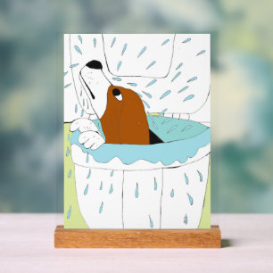 toilet dog acrylic sign
