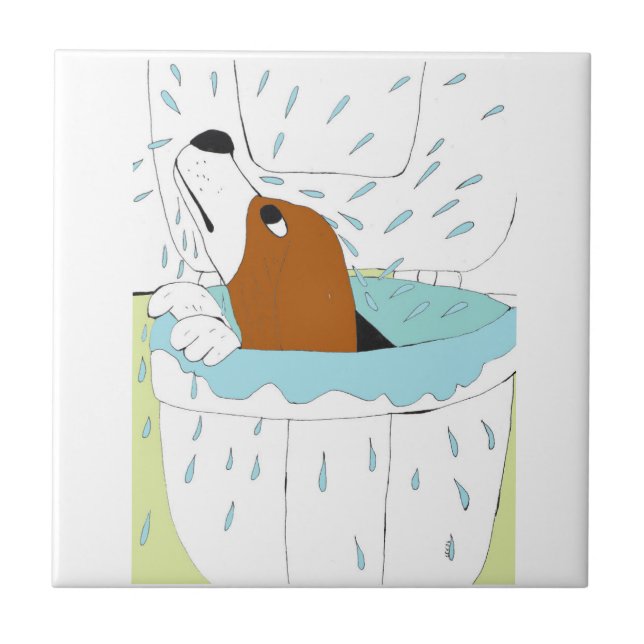 toilet dog  ceramic tile (Front)