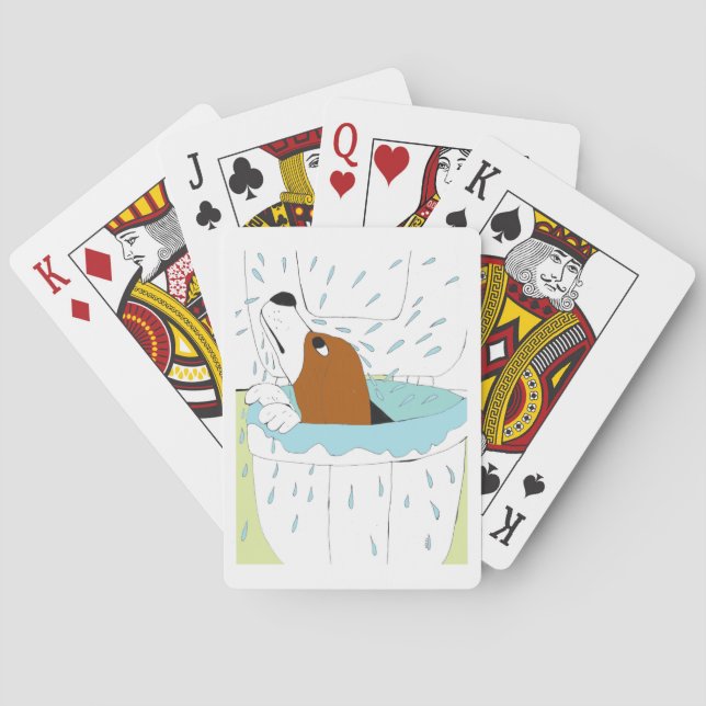 toilet dog  playing cards (Back)