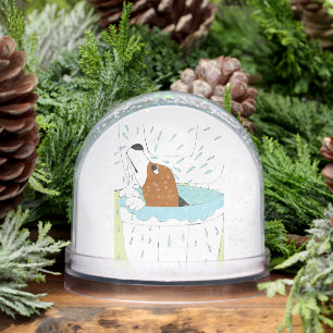 toilet dog  snowglobe