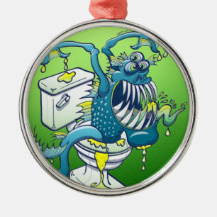 Toilet Monster Metal Ornament