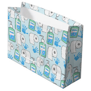 Toilet Paper and Hand Sanitizer Pattern Large Gift Bag