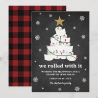 Toilet Paper Christmas Tree Buffalo Plaid Funny
