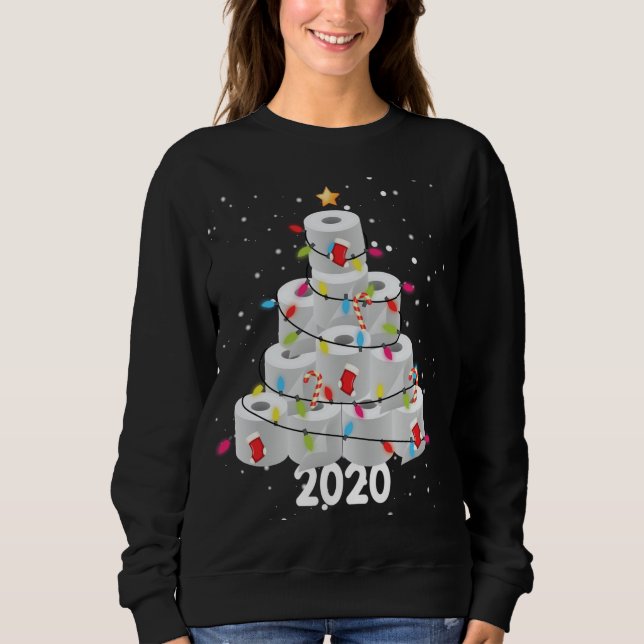 Toilet Paper Christmas Tree Ugly Christmas Family  Sweatshirt (Front)
