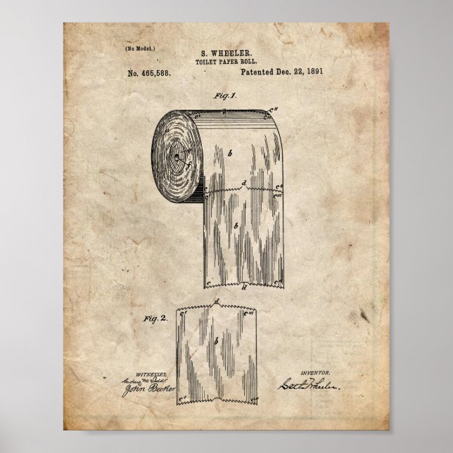 Toilet Paper Patent Poster (Front)