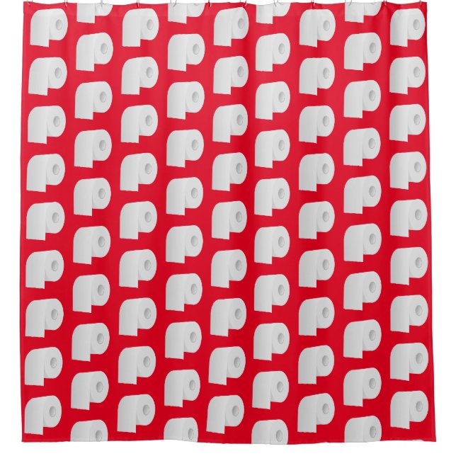 Toilet Paper Pattern Shower Curtain (Front)
