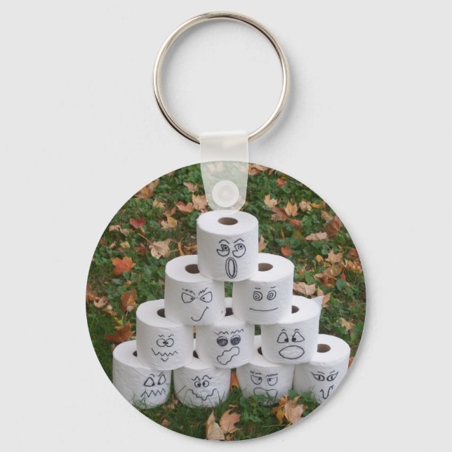 Toilet Paper Pyramid Key Ring (Front)