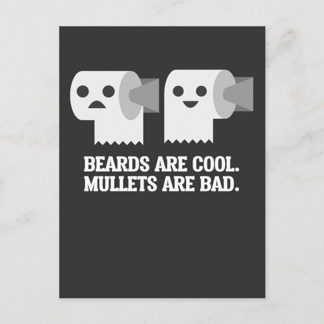 Toilet Paper Redneck Beards cool Mullets Bad Postcard (Front)
