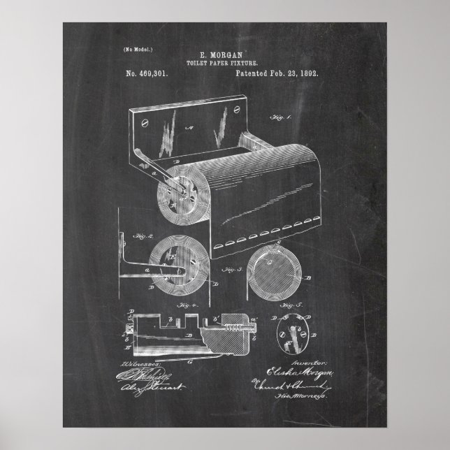Toilet Paper Roll  Patent Poster (Front)