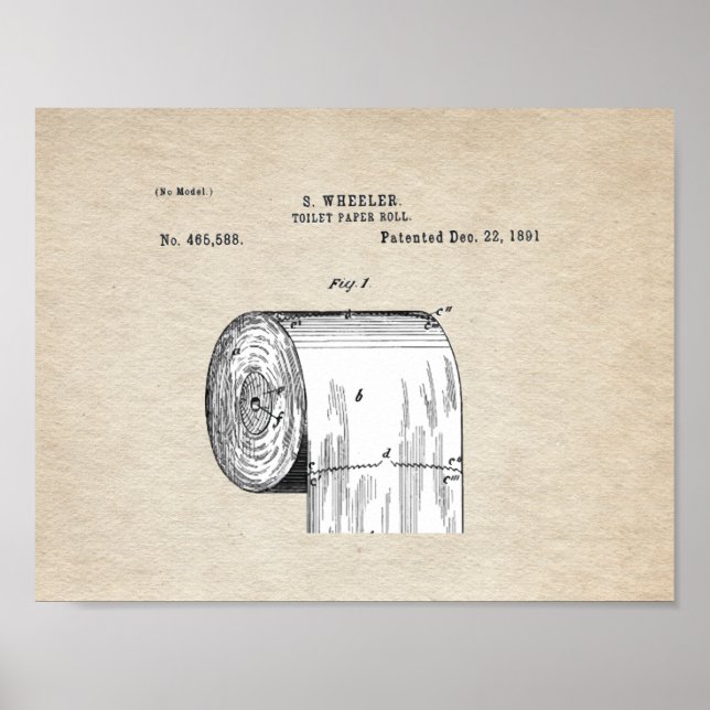 Toilet Paper Roll Patent Poster (Front)