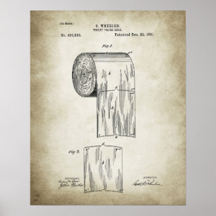 Toilet Paper Roll  Patent Poster