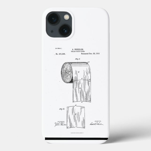 Toilet paper vintage patent  Case-Mate iPhone case (Back)