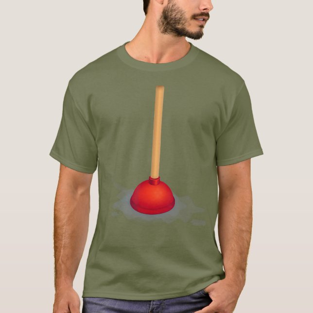 Toilet Plunger Funny Plumber Bathroom T-Shirt (Front)