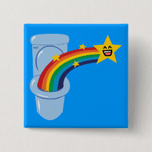 Toilet Rainbow 15 Cm Square Badge