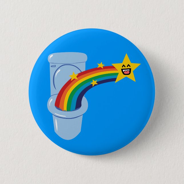 Toilet Rainbow 6 Cm Round Badge (Front)